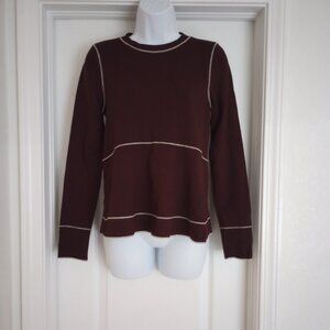 ME+EM Plum Peplum Long Sleeve Blouse Top